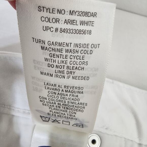 SEVEN 7 Women Weekend Shorts Size 12 Ariel White Fray Hem Denim 5 Pocket Bermuda - Picture 9 of 10